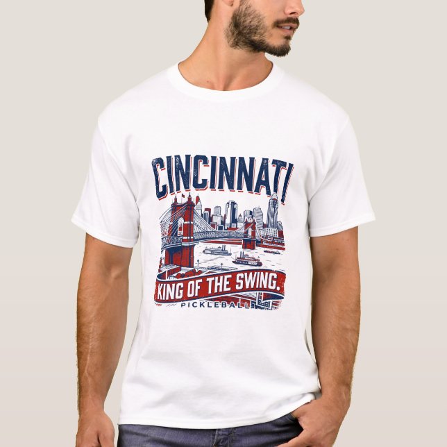 Camiseta Cena da linha do horizonte de Cincinnati, Ohio, e  (Frente)