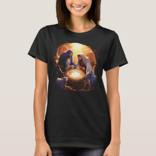 Camiseta Cena da Natal Joseph Mary Jesus Faith
