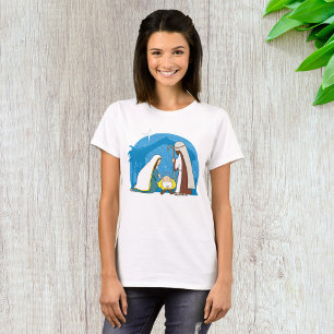 Camiseta Cena da Natividade com Mary Joseph e Baby Jesus