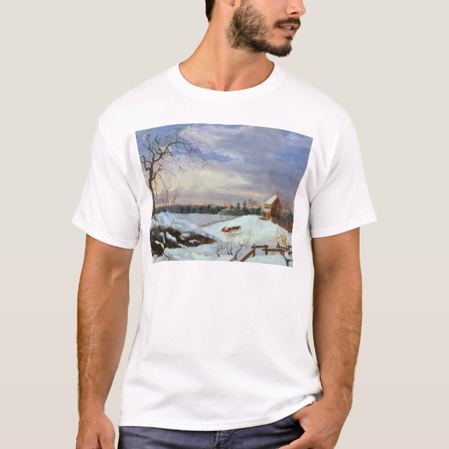 Camiseta Cena da neve, Nova Inglaterra (Frente)