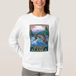 Camiseta Cena da pesca com mosca - Skagway, Alaska