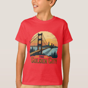 Camiseta Cena da ponte exterior do ouro Sunset