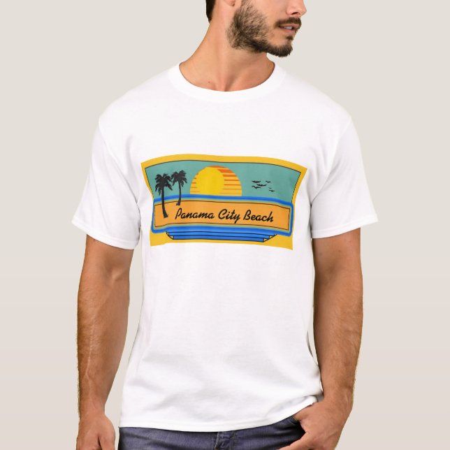Camiseta Cena da praia da Cidade do Panamá (Frente)