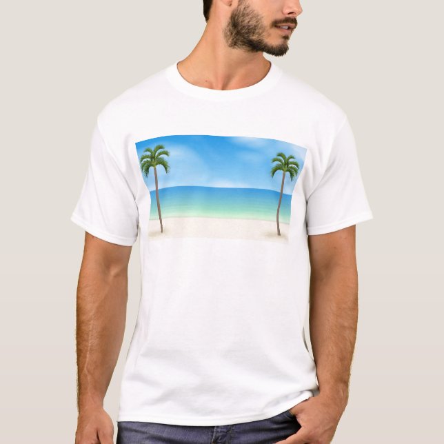 Camiseta Cena da praia do dia: (Frente)