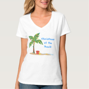 Camiseta Cena da praia do Natal