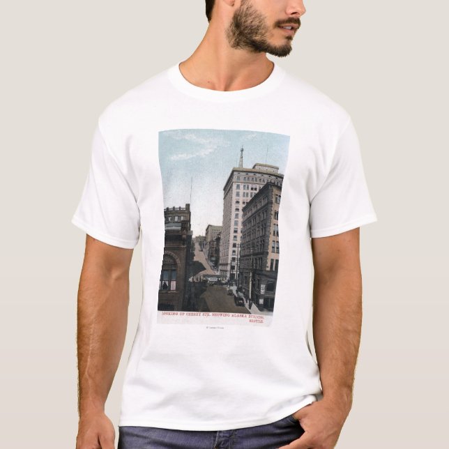 Camiseta Cena da rua da cereja com Alaska Bldg (Frente)