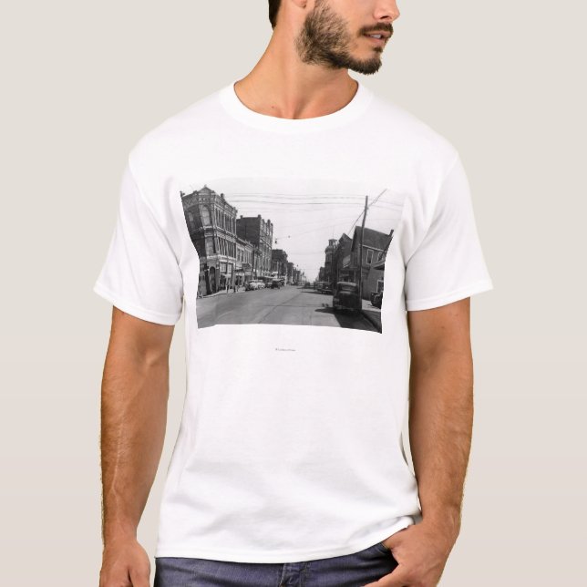 Camiseta Cena da rua no porto Townsend, fotografia de WA (Frente)