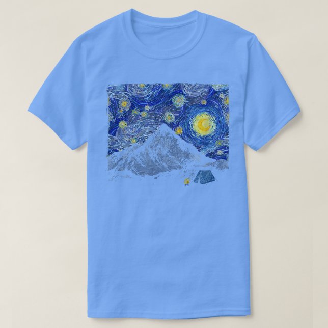 Camiseta Cena de acampamento Starry Night (Frente do Design)