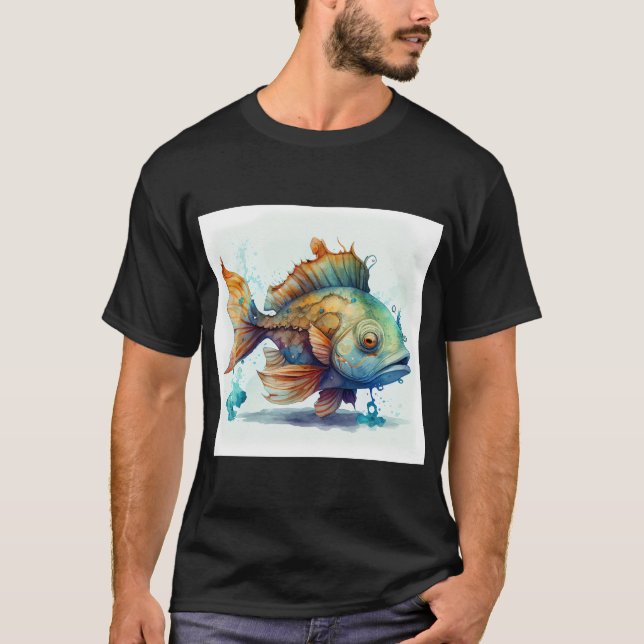 Camiseta Cena de Aquário Submarino (Frente)