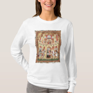 Camiseta Cena de batalha nas paredes de Jerusalem