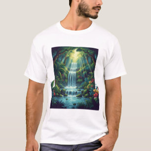 Camiseta Cena de Cachoeira no Paraíso Tropical – Ultra Deta