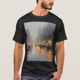 Camiseta Cena de Chuva da Noite Urbana