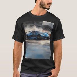 Camiseta Cena de Corrida Urbana Azul Dinâmica