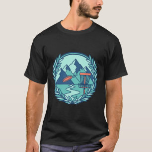 Camiseta Cena de Disco de Golfe na Montanha Cesta de Disco