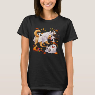 Camiseta Cena de Fantasia do Cãozinho Fantasma ao Contrário