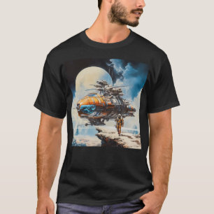 Camiseta Cena de Ficção Científica Retro