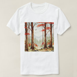 Camiseta Cena de floresta outonal