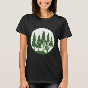 Camiseta Cena de golfe de disco florestal Disco voador Fris