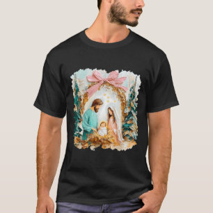 Camiseta Cena de Natal Cristã Pintada Esnobe Deus Fé