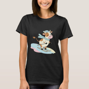 Camiseta Cena de neve alpina de inverno com cachecol de vac