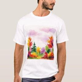Camiseta Cena de outono colorida