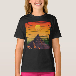 CAMISETA CENA DE PÔR DO SOL VINTAGE DA NATUREZA DA MONTANHA