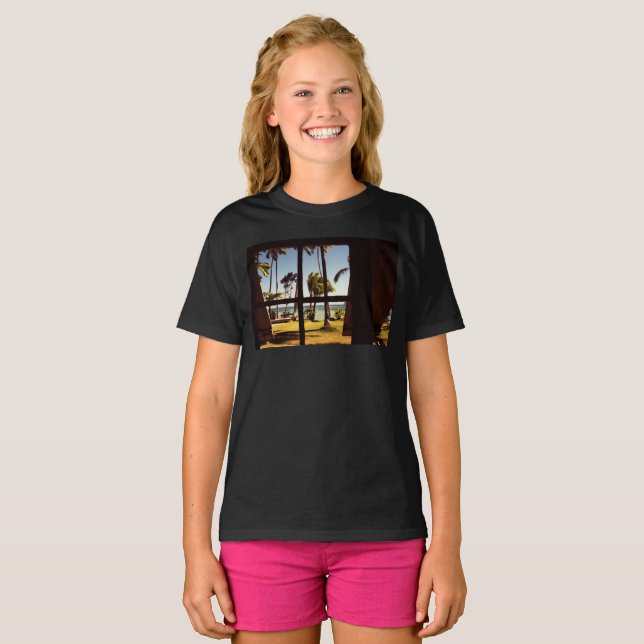 Camiseta Cena de praia tropical de Fiji (Frente Completa)