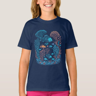 Camiseta Cena de Recife de Peixes e Corais
