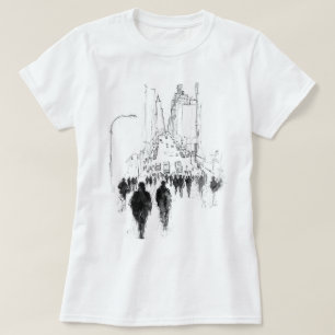 Camiseta Cena de Rua abstrato Busy