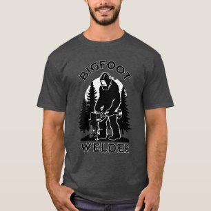 Camiseta Cena de Soldadura do Pé-Grande Retro