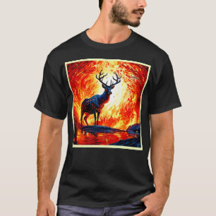 Camiseta Cena de Stance-Crimson Fiery Deer Stance