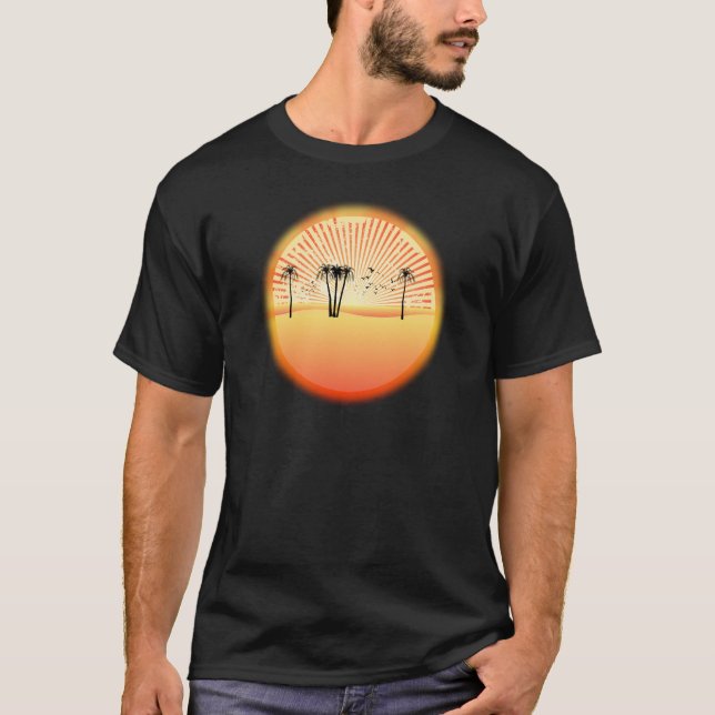 Camiseta Cena de Summer Beach: Desenho de vetor (Frente)