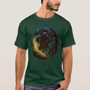 Camiseta Cena de Trilha de Aventura de Bicicleta de Montanh