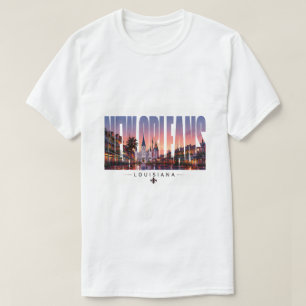 Camiseta Cena de viagem do bairro francês de Nova Orleans L
