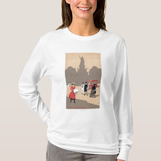 Camiseta Cena do art deco de Place de la Republique (Frente)