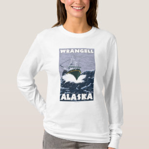 Camiseta Cena do barco de pesca - Wrangell, Alaska