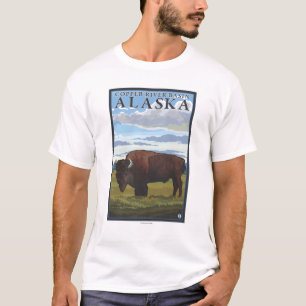 Camiseta Cena do bisonte - bacia de Copper River, Alaska