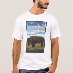 Camiseta Cena do bisonte - parque nacional de Yellowstone