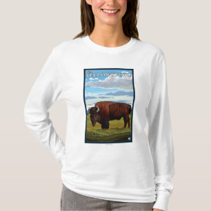 Camiseta Cena do bisonte - Yellowstone ocidental, Montana