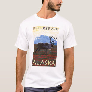 Camiseta Cena do caribu - Petersburgo, Alaska