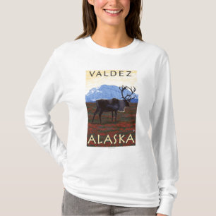 Camiseta Cena do caribu - Valdez, Alaska