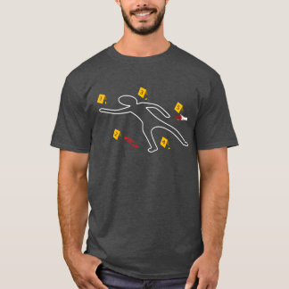 Camiseta Cena Do Crime Assassinato Da Vítima Contorno De Gi