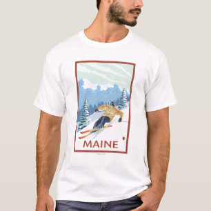 Camiseta Cena do esquiador de MaineDownhill