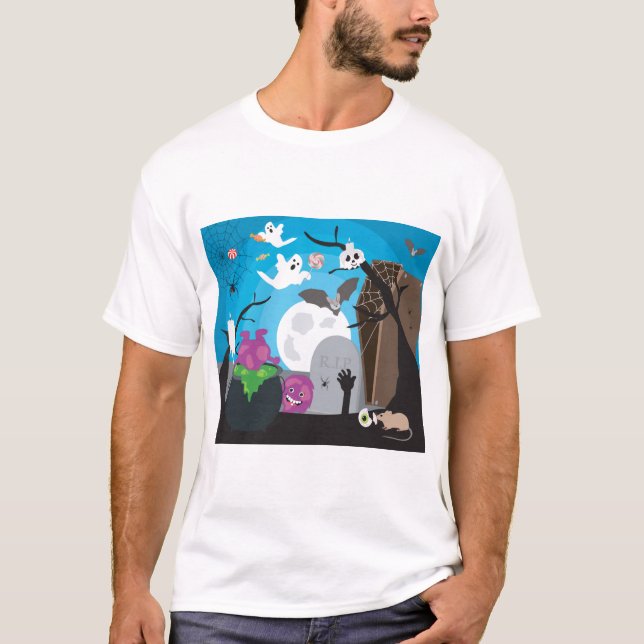 Camiseta Cena do Monstro das Halloween (Frente)