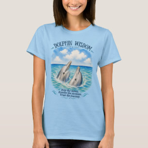 Camiseta Cena do Oceano em Aquarela da Sabedoria do Golfinh