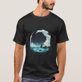 Camiseta Cena do Oceano em um Círculo