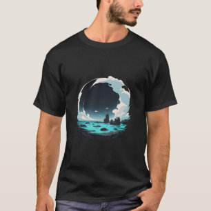 Camiseta Cena do Oceano em um Círculo