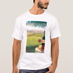 Camiseta Cena do país de MassachusettsWine