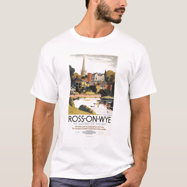 Camiseta Cena do rio do poster britânico das estradas de (Frente)