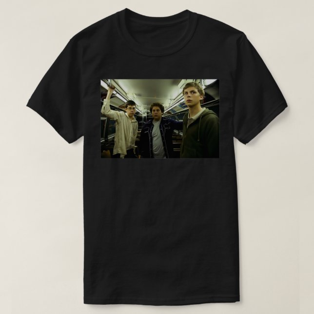 Camiseta Cena do trem SUPERBAD Ainda (Frente do Design)